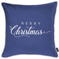 Set Of Four 18" X 18" Blue Zippered Polyester Christmas Reindeer Throw Pillow