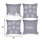 Set of Four Gray and White Christmas Snowflakes Throw Pillow