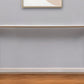 56" Clear and Gold Glass Mirrored Frame Console Table With Shelves
