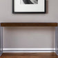 54" Dark Brown and Gunmetal Sled Console Table