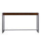 54" Dark Brown and Gunmetal Sled Console Table