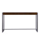 54" Dark Brown and Gunmetal Wood and Metal Sled Console Table