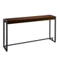 54" Dark Brown and Gunmetal Wood and Metal Sled Console Table