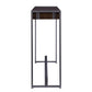 54" Dark Brown and Gunmetal Wood and Metal Sled Console Table