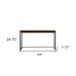 54" Dark Brown and Gunmetal Wood and Metal Sled Console Table