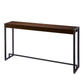 54" Dark Brown and Gunmetal Wood and Metal Sled Console Table