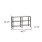 49" Clear and Black Glass Distressed Floor Shelf Console Table With Storage