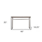 46" Gray Brown and Silver Wood and Metal Distressed Sled Console Table