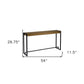 54" Gray Brown and Black Distressed Sled Console Table