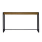 54" Gray Brown and Black Distressed Sled Console Table