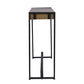54" Gray Brown and Black Distressed Sled Console Table