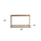 48" Natural and Brass Solid Wood and Iron Frame Console Table
