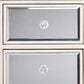 43" Silver Mirrored Glass and Solid Wood Console Table With Five Drawers