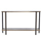 50" Smoky Black and Champagne Mirrored Glass Console Table With Shelf