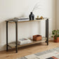 50" Smoky Black and Champagne Mirrored Glass Console Table With Shelf