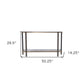 50" Smoky Black and Champagne Mirrored Glass Console Table With Shelf