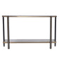50" Smoky Black and Champagne Mirrored Glass Console Table With Shelf