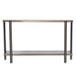 50" Smoky Black and Champagne Mirrored Glass Console Table With Shelf