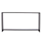 56" Clear and Black Glass Frame Console Table With Shelves