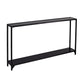 56" Clear and Black Glass Frame Console Table With Shelves