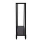56" Clear and Black Glass Frame Console Table With Shelves