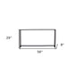 56" Clear and Black Glass Frame Console Table With Shelves