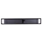 56" Clear and Black Glass Frame Console Table With Shelves