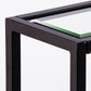 56" Clear and Black Glass Frame Console Table With Shelves