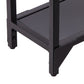 56" Clear and Black Glass Frame Console Table With Shelves