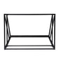 42" Black Glass and Metal A Frame Console Table With Shelf
