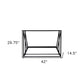 42" Black Glass and Metal A Frame Console Table With Shelf