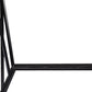 42" Black Glass and Metal A Frame Console Table With Shelf