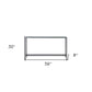 56" Silver and Gunmetal Mirrored Glass and Metal Console Table