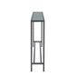 56" Silver and Gunmetal Mirrored Glass and Metal Console Table