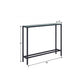 36" Black and Gunmetal Mirrored Glass Console Table