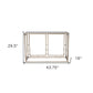 44" Champagne and Gold Faux Marble and Metal Frame Console Table