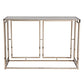 44" Champagne and Gold Faux Marble and Metal Frame Console Table