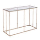 42" Clear and Gold Glass and Metal Frame Console Table