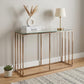 42" Clear and Gold Glass and Metal Frame Console Table