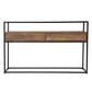 48" Clear and Black Glass Frame Console Table With Storage With Storage