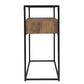 48" Clear and Black Glass Frame Console Table With Storage With Storage