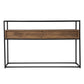 48" Clear and Black Glass Frame Console Table With Storage With Storage