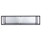52" Clear and Black Glass Mirrored Sled Console Table With Shelves