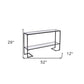 52" Clear and Black Glass Mirrored Sled Console Table With Shelves