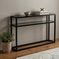 50" Black Glass Frame Console Table With Shelves