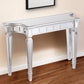45" Silver Mirrored Glass Free Form Console Table