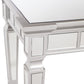 45" Silver Mirrored Glass and Wood Free Form Console Table