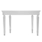 45" Silver Mirrored Glass and Wood Free Form Console Table