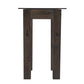 46" Clear Gray and Brown Glass and Solid Wood Abstract Console Table