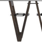 46" Clear Gray and Brown Glass and Solid Wood Abstract Console Table